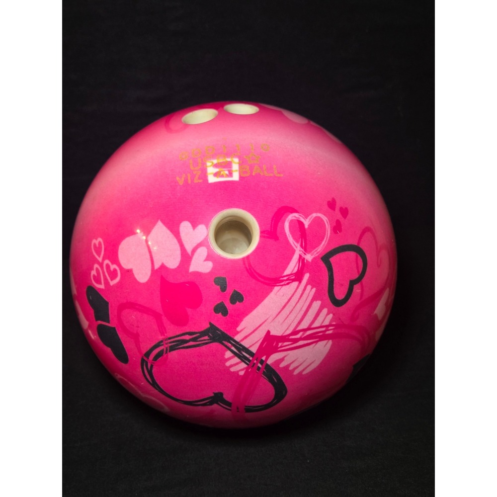 Brunswick Pink Heart‎ Viz-A-Ball 10LB Bowling Ball with Bag and Shoe Covers Set